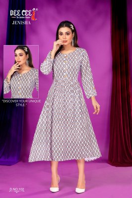 Jenisha by deecee center pleated and side kali long feeding kurti catalogue at low rate  kurtis catalogs