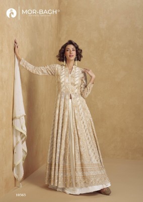 Jhasi by Aashirwad Creation Real Georgette Front and back Embroidered indo western catalogue at budget rate Indo Western