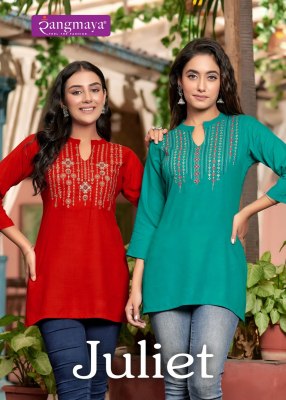 Juliet by Rangmaya lunched trendy short tunic catalogue at low rate western wear catalogs