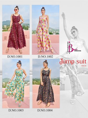 Jump Suit vol 1 by Bhavi designer Trendy Printed modal silk jump suit catalogue at wholesaler western wear catalogs