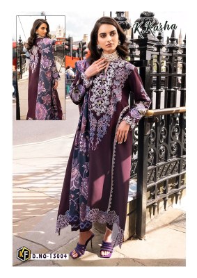 K Kasha Vol 13 by Keval Fab Exclusive Unstitched  Karachi Suit catalogue at affordable rate Karachi suits catalogs