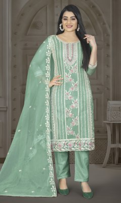 KK 175 by Kross Culture Heavy Organza Embroidered Unstitched dress material Catalogue salwar kameez catalogs