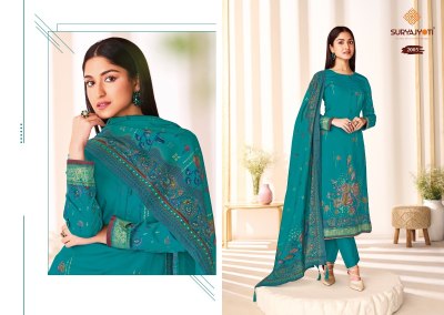 Kaara Advance Vol - 02 by Suryjyoti Satin Discharge Printed Unstiched suit material at affordable rate salwar kameez catalogs