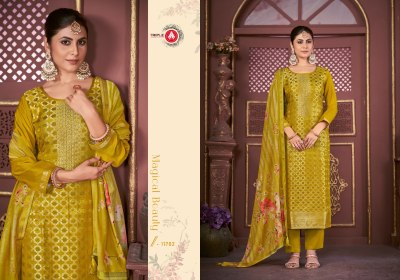 Kaaveri by Triple A Pure muslin jacquard dress material catalogue at affordable rate  Triple A 