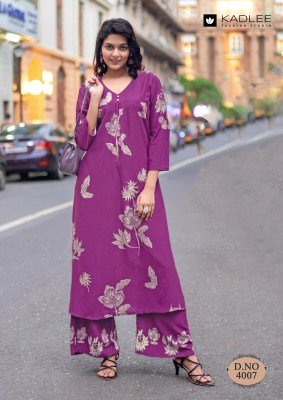 Kadlee Heer Vol 2 Rayon Print Kurti With Pant Set Collection kurtis catalogs