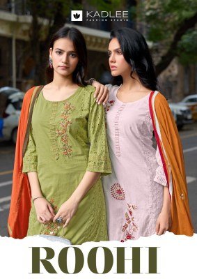 Kadlee Roohi Shifli Cotton Top with Hand And Threadwork, Lycra Cotton Bottom And Mull Cotton Dupatta Wholesale kurtis catalogs