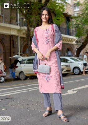 Kadlee Roohi Shifli Cotton Top with Hand And Threadwork, Lycra Cotton Bottom And Mull Cotton Dupatta Wholesale kurtis catalogs