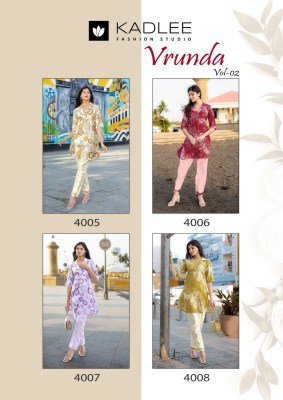 Kadlee Vrunda Vol 2 Vetican Print Kurti With Vetican Pant Trendy Co Ord Set for Women Wholesale co ord set catalogs