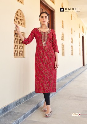 Kadlee by Angel reyon printed embroidered kurti catalogue at affordable rate kurtis catalogs