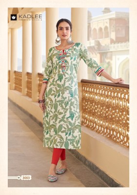 Kadlee by Angel reyon printed embroidered kurti catalogue at affordable rate kurtis catalogs