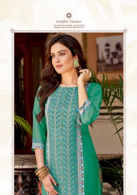 Kadlee by Niharika handwork reyon printed kurti catalogue at low rate kurtis catalogs