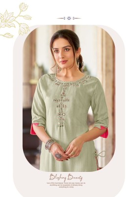 Kadlee by Ragini fancy embroidered reyon kurti catalogue at low rate kurtis catalogs