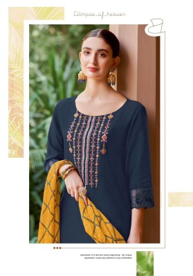 Kadlee by amruta presenting designer neck embroidered straight kurti with pant and dupatta catalogue only on amaviexpo readymade suit catalogs