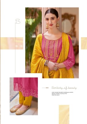 Kadlee by amruta presenting designer neck embroidered straight kurti with pant and dupatta catalogue only on amaviexpo readymade suit catalogs