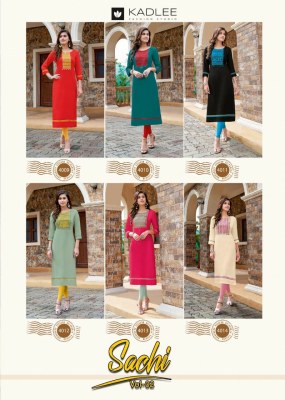 Kadlee by sachi vol 2 heavy rayon handwork kurti catalog at wholesale rate kurtis catalogs