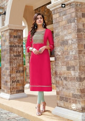 Kadlee by sachi vol 2 heavy rayon handwork kurti catalog at wholesale rate kurtis catalogs