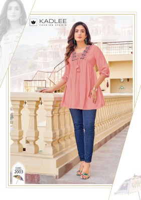 Kadlee mittoo by Centuri heavy reyon neck embroidered tunic catalogue at affordable rate western wear catalogs