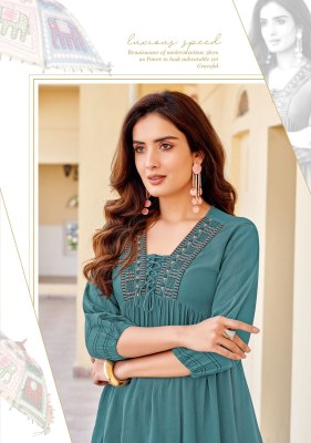 Kadlee mittoo by Centuri heavy reyon neck embroidered tunic catalogue at affordable rate western wear catalogs