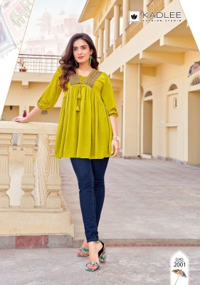 Kadlee mittoo by Centuri heavy reyon neck embroidered tunic catalogue at affordable rate western wear catalogs