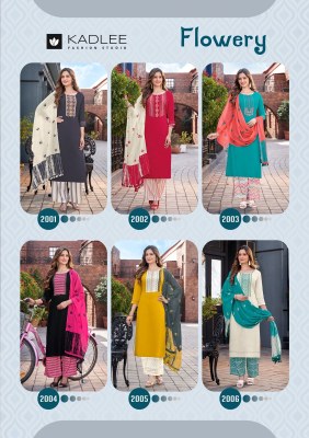 Kadlee mittoo by Flowery heavy reyon georgette digital print  kurti palazzo and dupatta catalogue at wholesale price readymade suit catalogs