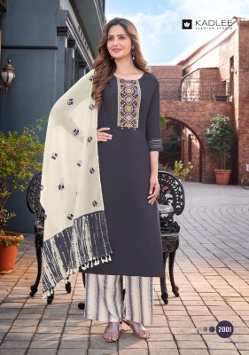 Kadlee mittoo by Flowery heavy reyon georgette digital print  kurti palazzo and dupatta catalogue at wholesale price readymade suit catalogs