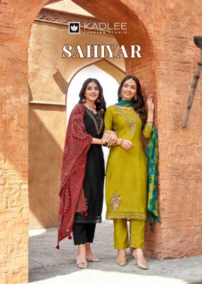 Kadlee sahiyar Thread Hand Work  Top Bottom And Dupatta Wholesale wholesale catalogs
