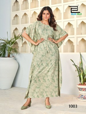 Kaftan by Blue Hills heavy reyon mil printed fancy kaftan catalogue at amaviexpo kurtis catalogs