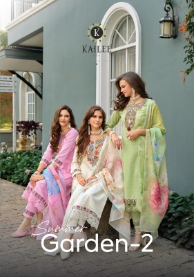 Kailee Fashion Summer Garden Vol 2 Pure Cotton  Kurti Pant And Dupatta Designer Fancy Mirror Work  And Handwork And Accessory Work  Bottom And Dupatta wholesale catalogs