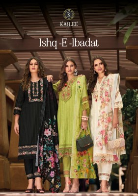 Kailee fashion by Ishq E Ibadat pure cotton digital printed kurti pant and dupatta catalogue at low rate Kailee fashion