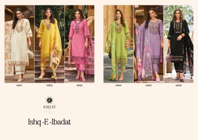 Kailee fashion by Ishq E Ibadat pure cotton digital printed kurti pant and dupatta catalogue at low rate readymade suit catalogs