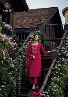 Kailee fashion new launch phool vol 3 pure viscous silk Kurti pants dupatta set catalogue  kurtis catalogs