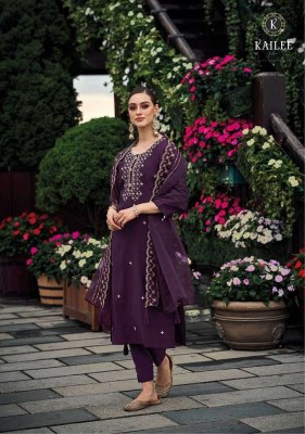 Kailee fashion new launch phool vol 3 pure viscous silk Kurti pants dupatta set catalogue  kurtis catalogs