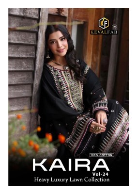 Kaira by Keval Fab Exclusive Karachi Lawn Cotton unstitched suit catalogue at affordable rate wholesale catalogs