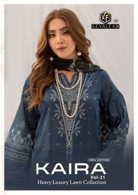 Kaira vol 21 by Keval Lawn cotton with karachi prints dress material catalogue at amaviexpo Keval fab