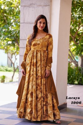 Lucaya vol 19 fancy printed long gown catalogue at affordable rate gown catalogs