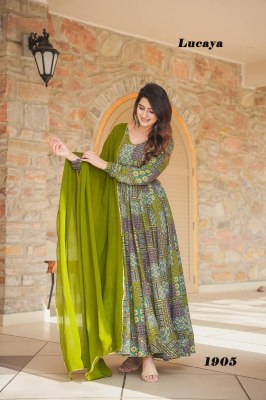 Lucaya vol 19 fancy printed long gown catalogue at affordable rate gown catalogs