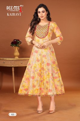 Kairavi by Deecee fancy printed long kurti catalogue at affordable rate kurtis catalogs