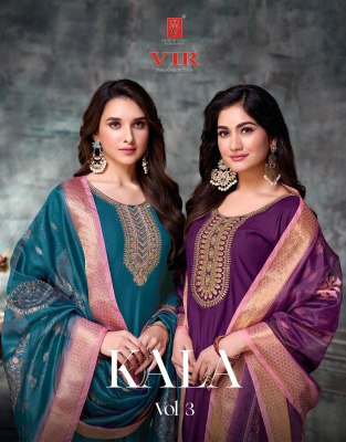 Kala vol 3 by VIR Vartical Fancy Embroidered readymade suit catalogue at affordable rate wholesale catalogs