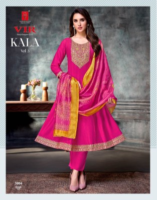 Kala vol 3 by VIR Vartical Fancy Embroidered readymade suit catalogue at affordable rate fancy Anarkali suit catalogs