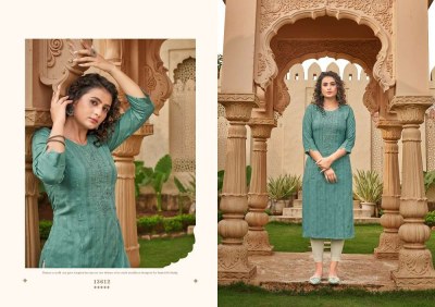 Kalaroop By Kajree Gravity Heavy Rayon Embroidery work Surat Kurti market wholesale price kurtis catalogs