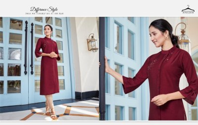 Kalaroop  Kajree by octavia vol 9 has launched lining silk with embroidery work kurti catalog kurtis catalogs