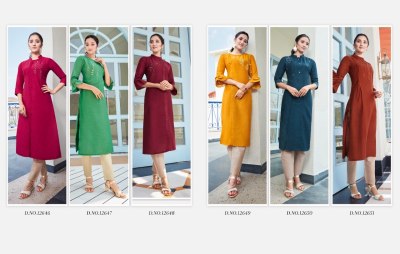 Kalaroop  Kajree by octavia vol 9 has launched lining silk with embroidery work kurti catalog kurtis catalogs