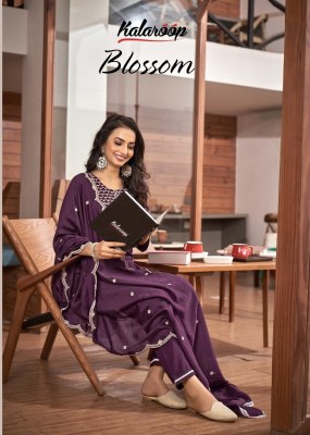 Kalaroop by Kajree present Blossom heavy fancy reyon with sequence and embroidered readymade suit catalogue at low rate Kalroop