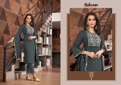 Kalaroop by Kajree present Blossom heavy fancy reyon with sequence and embroidered readymade suit catalogue at low rate readymade suit catalogs