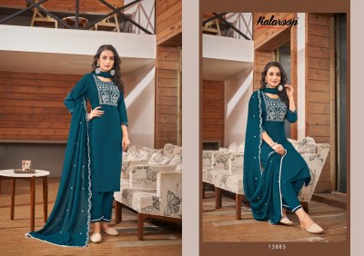 Kalaroop by Kajree present Blossom heavy fancy reyon with sequence and embroidered readymade suit catalogue at low rate readymade suit catalogs