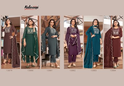 Kalaroop by Kajree present Blossom heavy fancy reyon with sequence and embroidered readymade suit catalogue at low rate readymade suit catalogs