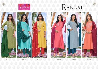 Kalaroop by Kajree presents Rangat Cryon 3pice ready made suits wholesale price  kurtis catalogs