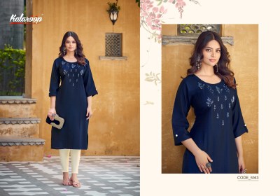 Kalaroop by Rectangle fancy khatli work designer kurti catalogue at low rate kurtis catalogs