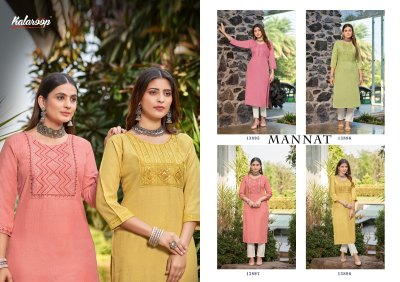 Kalaroop by kajree luanch mannat fancy heavy reyon  kurti catalogue at low rate kurtis catalogs