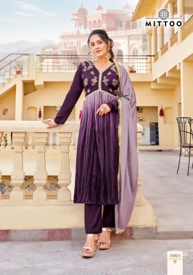 Kalika by Mittoo Fancy Chinon Handwork Anarkali suit catalogue at low price readymade suit catalogs